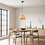 Design pendant light Sorella with light brown wood effect shade