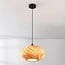 Design pendant light Sorella with light brown wood effect shade