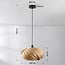 Design pendant light Sorella with light brown wood effect shade