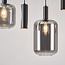 Modern pendant lamp Yoku Black with smoked glass, 5-light