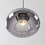 Black pendant lamp Ori black with striped smoked glass