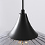 Black pendant lamp Ori black with striped smoked glass