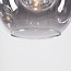Design ceiling light Glo with 5 glass spheres – smoked glass, amber and clear glass