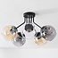Ljus ceiling lamp with 5 glass spheres – smoked glass, amber and clear glass