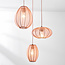 3-light Japandi Velora pendant lamp with soft pink fabric shades