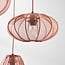 3-light pendant light Velora with fabric shades - soft pink