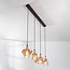 4-light modern pendant lamp with Amber glass - Maracas