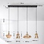 4-light modern pendant lamp with Amber glass - Maracas