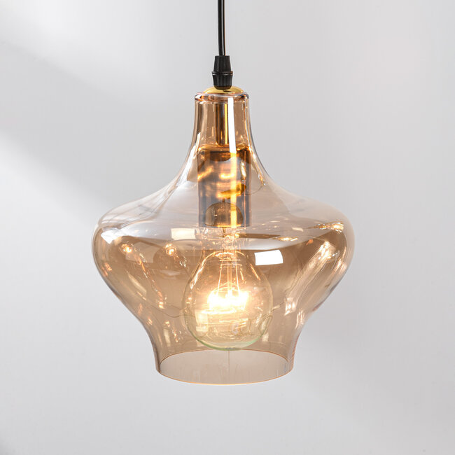 Retro Maracas pendant lamp with Amber glass - 4-light