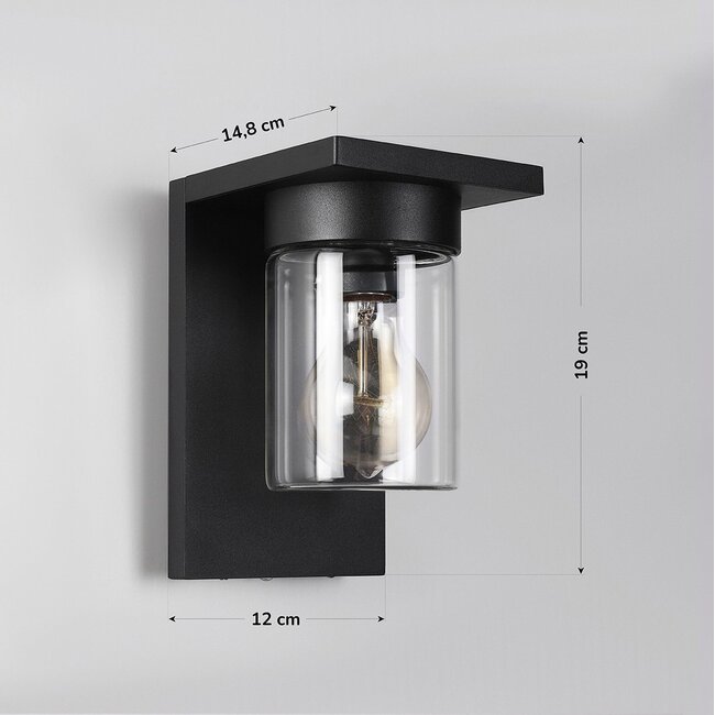 Outdoor wall light Aniello with dusk sensor black