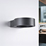 Modern round bathroom wall lamp Leo in black