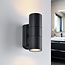 Bathroom wall lamp Olivia 2-light in black, round
