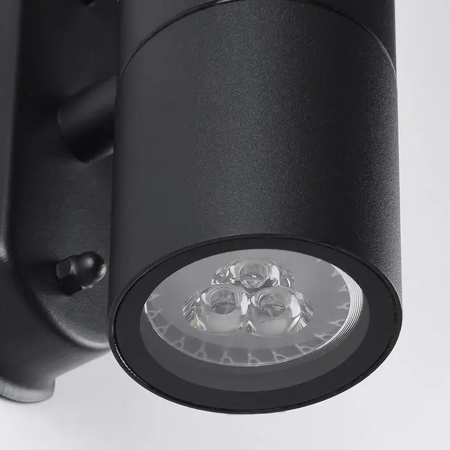 Bathroom wall light Olivia, 2-light - black and round