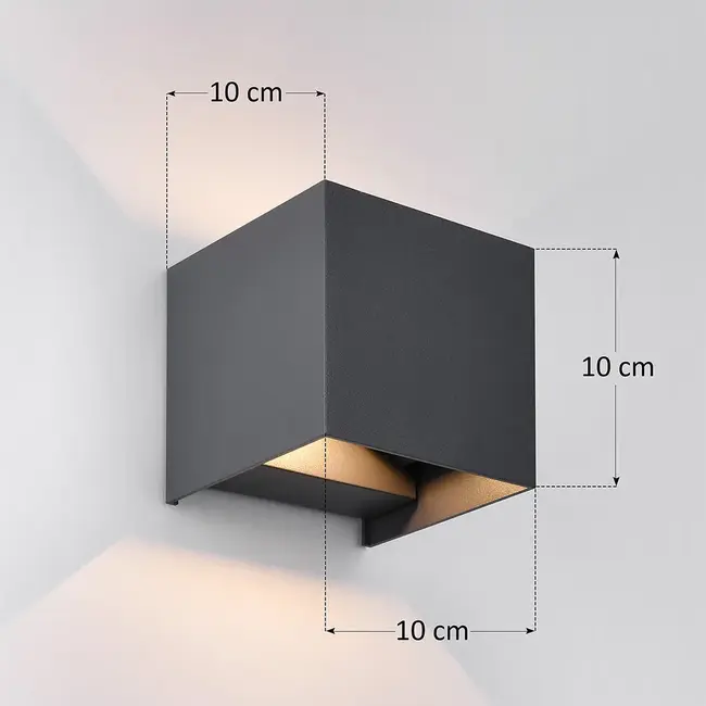 Modern Oliver bathroom lamp with adjustable flaps - anthracite