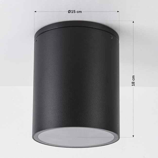 Outdoor ceiling spotlights Vanna round - Black