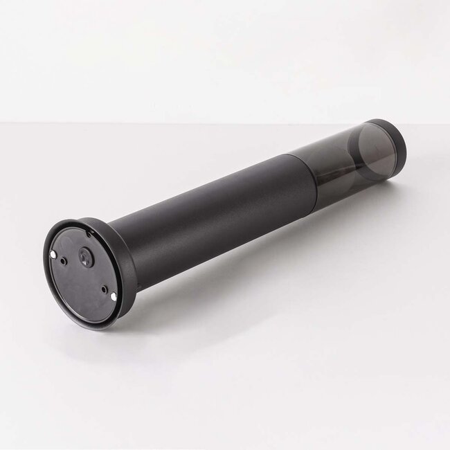 Livia standing outdoor lamp with glass shade - Black