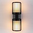Black 2-light wall lamp Tazio with glass shade and vertical bars
