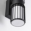 Black 2-light wall lamp Tazio with glass shade and vertical bars