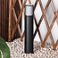 Outdoor floor lamp Renzo - black with glass shade and vertical bars
