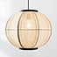 Japandi Chairo pendant lamp - natural linen and black wood