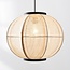 pendant light Chairo - natural linen and black wood