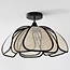 ceiling light Yama in linen - natural and black