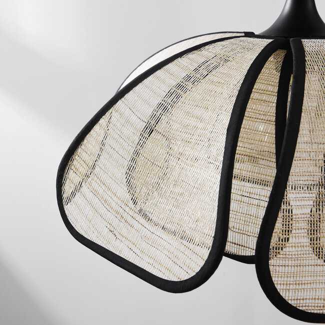 Designer ceiling light Yama - linen with black finish