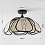 Yama ceiling lamp designer lighting - linen with Black finish