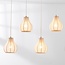Japandi Senji pendant lamp – 5-light sand taupe with linen shades