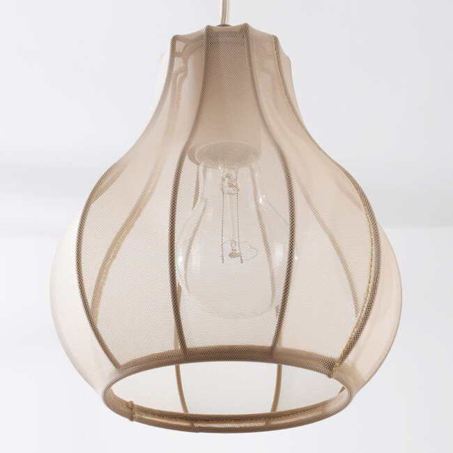 Japandi Senji pendant lamp – 5-light sand taupe with linen shades