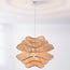 Rattan pendant light Leru with wavy, hand-woven shade in natural colour