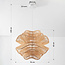Rattan pendant lamp Leru with wavy shade in natural colour