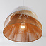Toku Pendant Light with layers of woven paper in natural tones
