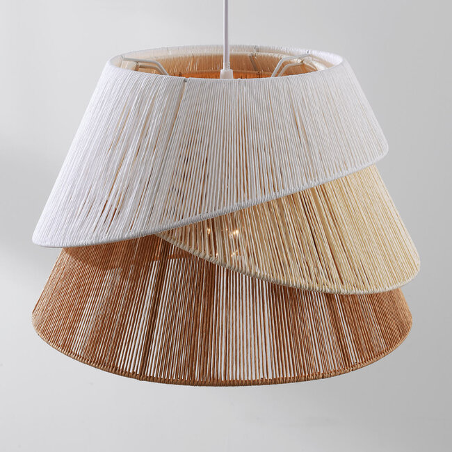 Toku pendant lamp with layers of woven paper in natural shades