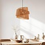 Arumo pendant lamp made of naturally woven paper in a spiral shape