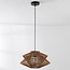 Boho pendant light Takea in braided rope - brown