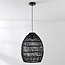 Black rattan pendant lamp - Hinra