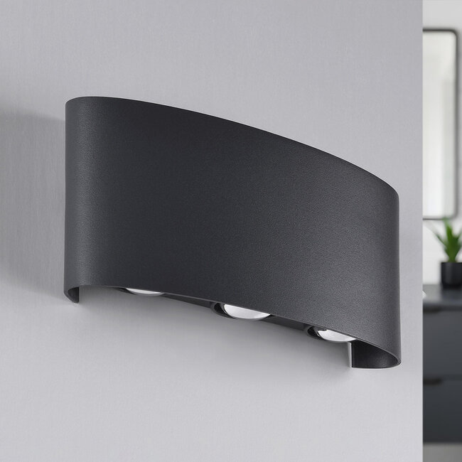 Designer bathroom wall lamp Sena in anthracite