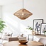 Rattan pendant light Filum with braided shade - natural