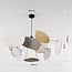 pendant light Zandor with linen panels - warm beige, white and light grey