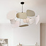 Pendant light Zandor – natural linen shades in white and light grey
