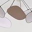 Ceiling light Zandor with linen shades in white and light grey
