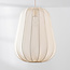 Mousa fabric pendant lamp – Japandi style with teardrop-shaped light beige shade