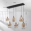 Pendant light Nilo – 6-light Amber glass with spherical design