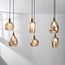 Pendant light Nilo – 6-light Amber glass with spherical design