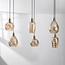 Pendant light Nilo – 6-light amber glass with curved glass