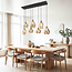 Pendant light Nilo – 7-light curved amber glass