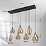Pendant light Nilo – 7-light curved amber glass