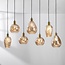 Pendant light Nilo – 7-light curved amber glass