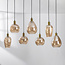7-light pendant light Nilo - amber glass